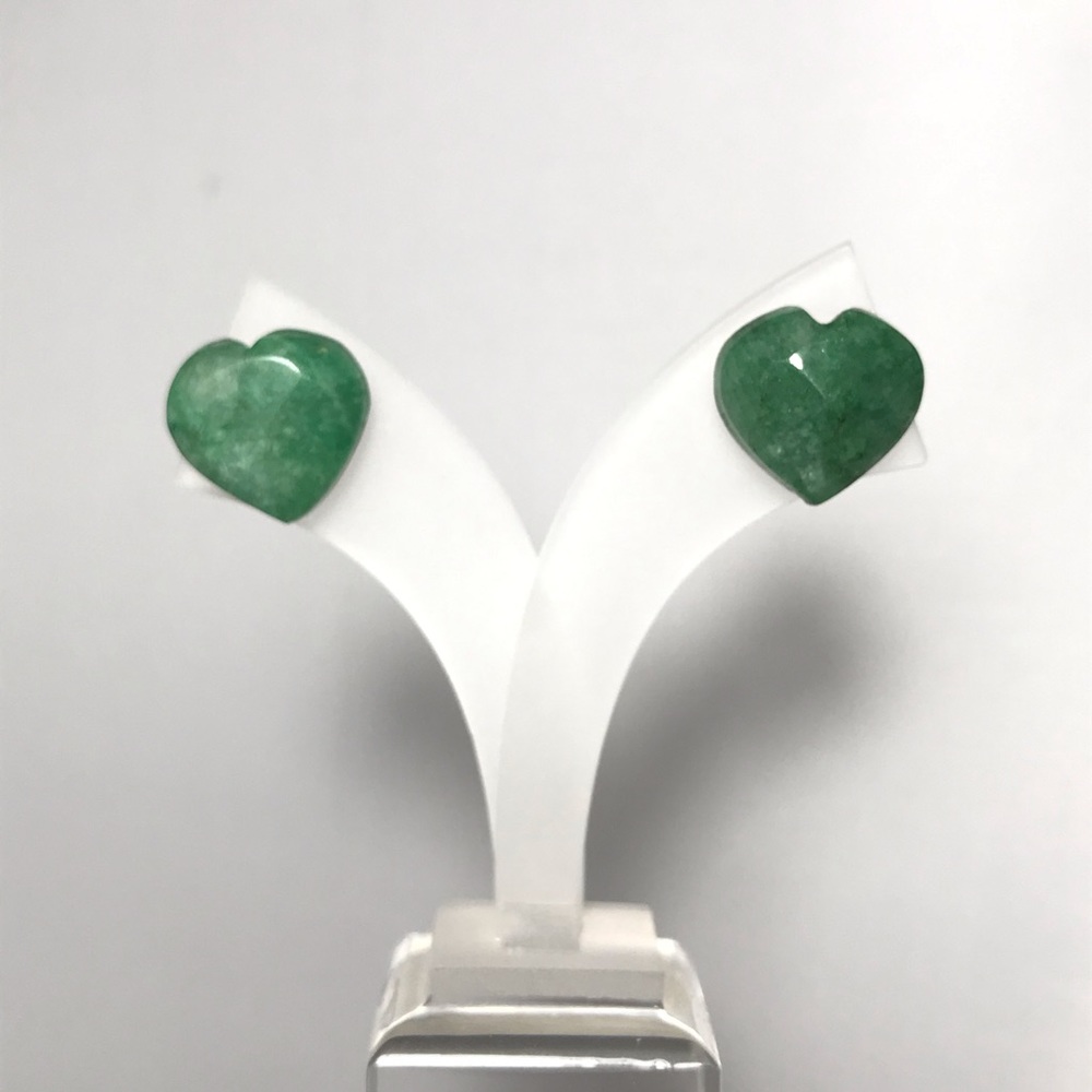 GENUINE NATURAL HEART ❤️ EMERALD EARRINGS